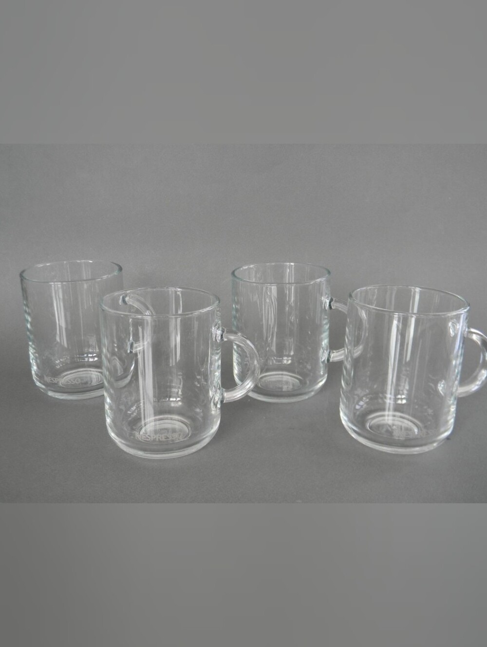 Set of 4 Nespresso Collections Vertuo 12oz Clear Glass Coffee Mugs VGC